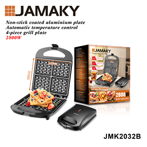 JAMAKY Professional 2800W <span class=keywords><strong>4</strong></span>-Slice Waffle Maker, Parrilla eléctrica antiadherente con control automático de temperatura - Product Image 3
