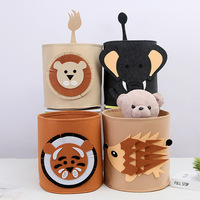 Seau à linge pliable en feutre au design de dessin animé, capacité de 34 L, pour le rangement des vêtements sales, outils multifonctions, maison, salon