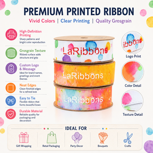 Ruban en gros-grain imprimé à pois colorés, style points aquarelle, ruban en polyester pour emballage cadeau, décoration de fête - Product Image 6