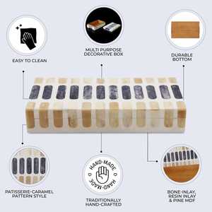 Boîte de rangement de bijoux en bois incrustée d'os de luxe faite à la main organisateur de souvenirs et boîtes à bijoux cadeaux décoratives pour la maison - Product Image 4