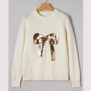 <span class=keywords><strong>Pull</strong></span> <span class=keywords><strong>chic</strong></span> et tendance pour femme, avec nœud à sequins, motif graphique, idéal pour les fêtes <span class=keywords><strong>de</strong></span> Noël, vente en gros Dear-Lover - Product Image 3