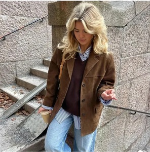 New Single-breasted Loose Suede <strong>Jacket</strong> <strong>Vintage</strong> <strong>Jackets</strong> <strong>Womens</strong> Leather <strong>Jackets</strong> - Product Image 6