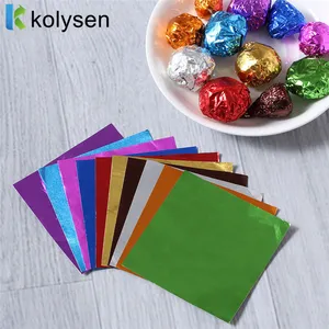 Color de alta calidad grueso cuadrado dulces comida caramelo embalaje decoración Chocolate envoltorios papel de aluminio para la venta