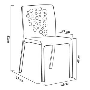 Confezione da 6 sedie da cocktail da esterno moderne in polipropilene, leggere, versatili e resistenti - Product Image 2