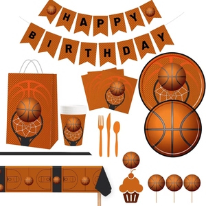 Fournitures de fête sur le thème du basketball DAMAI, assiettes et serviettes de sport, ensemble de vaisselle d'anniversaire pour adolescents, enfants, garçons, fournitures de fête - Product Image 4