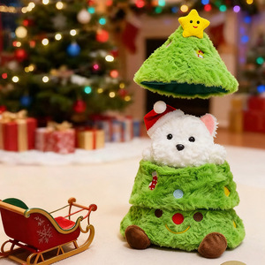 Nuevo Juguete de <span class=keywords><strong>Peluche</strong></span> Suave con Forma de Cachorro Escondido en un Árbol de Navidad, Decoración Navideña, Regalo Sorpresa Festivo de Navidad, Relleno de Algodón PP - Product Image 1