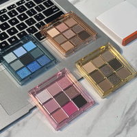 Palette de fards à paupières 9 couleurs aux pigments naturels, produits cosmétiques, fard à paupières scintillant mat haute pigmentation, poudre de fard à paupières, logo personnalisé, maquillage