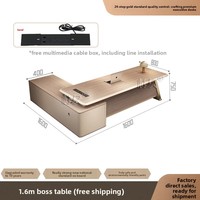 LBZ-159X Ensemble de bureau et chaise de direction haut de gamme de luxe avec design en forme de L, mobilier de bureau exécutif moderne et minimaliste
