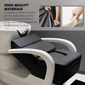 Chaise de shampooing de massage moderne Chaise de lavage de lit Chaise de shampooing inclinable avec repose-pieds Chaise de shampooing et bassin - Product Image 4