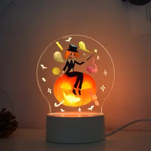 2023 Halloween Decorations Lights Gifts Pumpkin Party Supplies 3D LED Lamp for Kids Adults Indoor Night Lighting