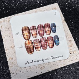 Ongles à presser en acrylique style sombre, faits main, de luxe, tendance, couvrance totale, faux ongles faits main, vente chaude - Product Image 2