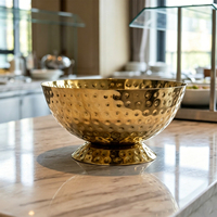 Seau à glace de luxe en acier inoxydable martelé doré pour champagne et vin, équipement de table pour hôtels, bars et traiteurs, marque GEHONG