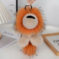 Jouets en peluche mignons de dessins animés, porte-clés lion en fourrure moelleuse, peluches douces, breloques de sac promotionnelles