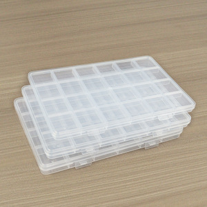 Plastic Storage Box 24 Compartment With Lid For Jewelry Organizers Desktop Use - Product Image 2