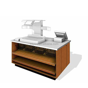 Mostrador de cajero de madera resistente, estante de supermercado para tienda de conveniencia, pago, promoción frontal, estante de exhibición - Product Image 2