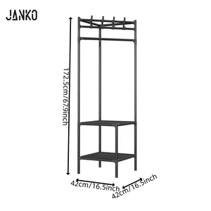 JANKO RTS Colgador de Metal de 2 y 3 Capas para Colgar Ropa EN EL Suelo, Estante de Almacenamiento de Zapatos, <span class=keywords><strong>Perchero</strong></span> de Esquina para Sala de Estar y Armario - Product Image 2
