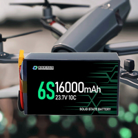 QiQi 16000mAh 9000mAh 4S 6S 12S 14S 18S Batterie rechargeable à semi-conducteurs compatible Lithium-Ion pour les amateurs de drones
