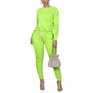 Ensemble de survêtements pour femmes PIHA SPORTS, polyester/coton, velours, haut de survêtement, pantalon de jogging, vêtements de détente, tenues de sport, 2 pièces, sweat à capuche - Product Image 1