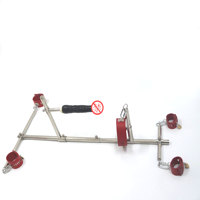 Étagère en acier inoxydable pour BDSM, bondage, jouets sexuels en cuir, godemichés et pénis artificiels