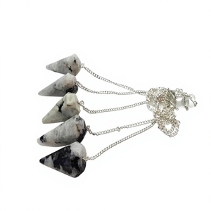 Colgante de Péndulo Cónico de Piedra Preciosa Natural, Cadena con Piedra Pulida, Cristal Semiprecioso Tallado, Herramienta de Sanación Reiki Espiritual - Product Image 1
