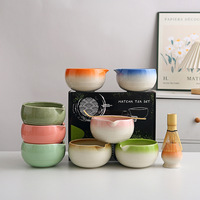 Ensemble de chawan à matcha fait main avec bec verseur, rose mignon, logo personnalisé, personnalisé pour café, hôtel, cadeau pour la maison