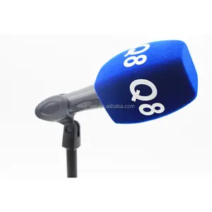 Mikrofonu cam köpük kapak renkli baskılı Logo Mic sünger