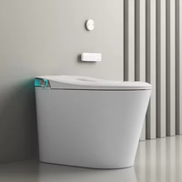 Toilette intelligente de luxe en céramique avec ouverture automatique du couvercle, lavage à l'eau chaude, largeur de 700 mm, idéale pour les projets hôteliers et de villas