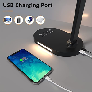 Modern Portable Folding <b>Plug</b>-in <b>USB</b> Touch Control Double Head LED Reading Light Table Desk Lamp - Product Image 3
