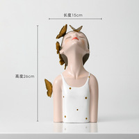 Vente en gros accessoires de décoration créative le papillon fille ornement en résine maison bureau décoration de bureau