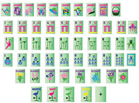 GARDEN GLOW Ensemble de Mahjong Américain de Luxe Moderne 160 Pièces Tuiles Acryliques Matcha Perle Design Pop Art Personnalisé Écologique Portable