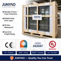 Fenêtre à battant JUNYAO résistante aux ouragans, étanche, insonorisée 5+27A+5, certifiée Energy Star, conforme NFRC AS2047, pour villa