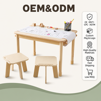 Table sensorielle en bois pour salle de classe avec 2 bacs, table de jeu Montessori pour sable et eau, pour l'école maternelle et la maternelle, certifiée EN71 ASTM