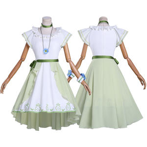 Disfraz de Cosplay de Frieren: El Final del Viaje, Conjunto de Vestuario de Anime de <span class=keywords><strong>la</strong></span> Colaboración Echo KFC, Vestido de Poliéster para Mujer Adulta, Disponible en Stock - Product Image 3