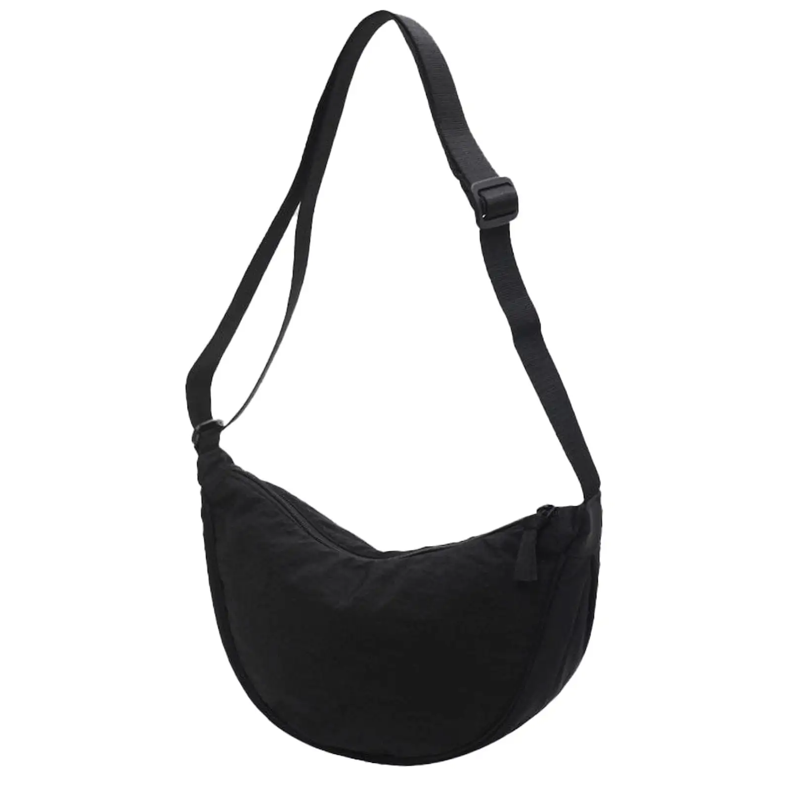 New style fashionable pleated nylon women underarm bag simple design polyester tote bag with adjustable belt