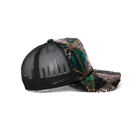 Casquette réglable en maille unisexe pour activités de plein air, motif léopard brodé avec logo personnalisé, couleur orange, idéale pour la chasse et la pêche – Grande Vente