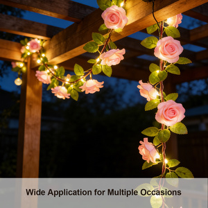 <span class=keywords><strong>Guirnalda</strong></span> <span class=keywords><strong>de</strong></span> Luces LED Solares con Forma <span class=keywords><strong>de</strong></span> Rosas, Impermeables, Decoración Floral Artificial para Jardín, <span class=keywords><strong>Guirnalda</strong></span> Decorativa para Exteriores, Lámpara <span class=keywords><strong>de</strong></span> Luz Blanca Cálida - Product Image 4