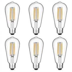 Edison ST64 LED <span class=keywords><strong>Filament</strong></span> Vis Jaune Chaud Rétro Imagination pour <span class=keywords><strong>Amazon</strong></span> Cross-Border PACIFIER E27 <span class=keywords><strong>Ampoule</strong></span> de Base avec Corps en Verre - Product Image 5