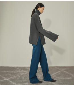 Pull en cachemire à col roulé pour <span class=keywords><strong>femme</strong></span>, style mode hiver, tricoté en laine - Product Image 6