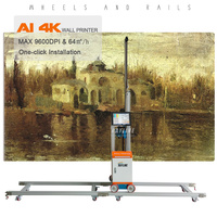Impresora de Pared Inteligente con IA, 4K, con Ruedas, Impresora Vertical de Inyección de Tinta UV para Exteriores