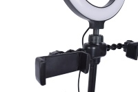 Support de téléphone TikTok LSIKESI avec anneau lumineux pour vidéo selfie, microphone dynamique USB, léger, multifonction, noir, filaire, 60 dB