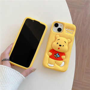 Custodie mobili protettive personalizzate 3D giallo orso cartone animato <span class=keywords><strong>Cover</strong></span> antiurto protettiva in <span class=keywords><strong>Silicone</strong></span> per <span class=keywords><strong>Iphone</strong></span> 15 Plus 16 17 <span class=keywords><strong>Pro</strong></span> Max - Product Image 3
