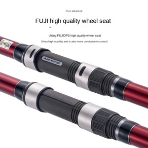 Caña de Pescar Telescópica para <span class=keywords><strong>Surfcasting</strong></span> MADMOUSE Fuji Parts CAST SURF 420 BX-T de 4.2M de Carbono con 4 Secciones 100-250g para Lubina de Potencia Dura y Acción RÁPIDA - Product Image 3