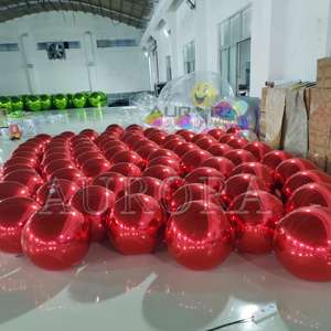 Boules miroir gonflables géantes pour fête disco, publicité <span class=keywords><strong>gonflable</strong></span>, <span class=keywords><strong>ballon</strong></span> en PVC rouge pour la décoration de scène de mariage - Product Image 2
