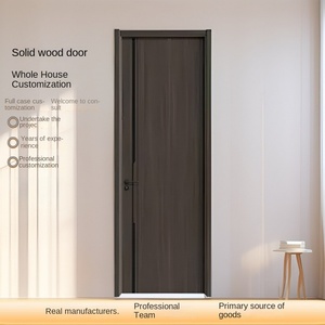 Porte en cristal de carbone au design moderne personnalisable mélamine en bois laminé porte intérieure étanche hôtel hôpital - Product Image 2