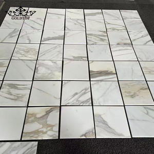 Dalles de marbre Calacatta Gold polies, grandes dalles de pierre naturelle, taille découpée, pour sols/murs modernes d'hôtels, villas et salles de bain - Product Image 2