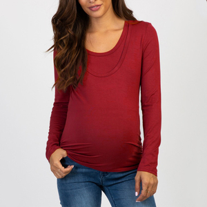 T-<span class=keywords><strong>shirt</strong></span> enceinte de haute qualité O-cou T-<span class=keywords><strong>shirt</strong></span> en gros Vêtements de maternité - Product Image 4