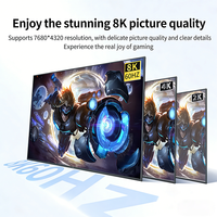 Kabel Konverter Mini DP ke DP 8K 60Hz Ultra HD untuk GPU Seri RTX 40, Pengaturan Proyektor Home Theater
