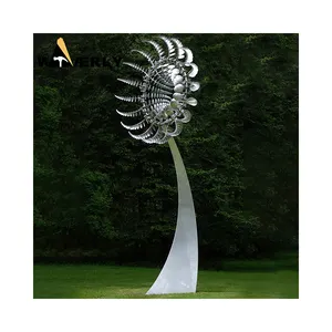 Outdoor Decorative Large Metal Art Energy Wind Sculpture Modern Stainless Steel Kinetic Wind Sculpture Tall