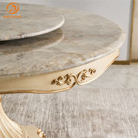 Ensemble table à manger ronde de luxe 12 places en marbre design en métal