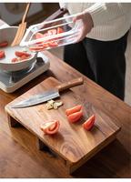 Planche à découper de cuisine en bois d'acacia personnalisée avec boîte de rangement
